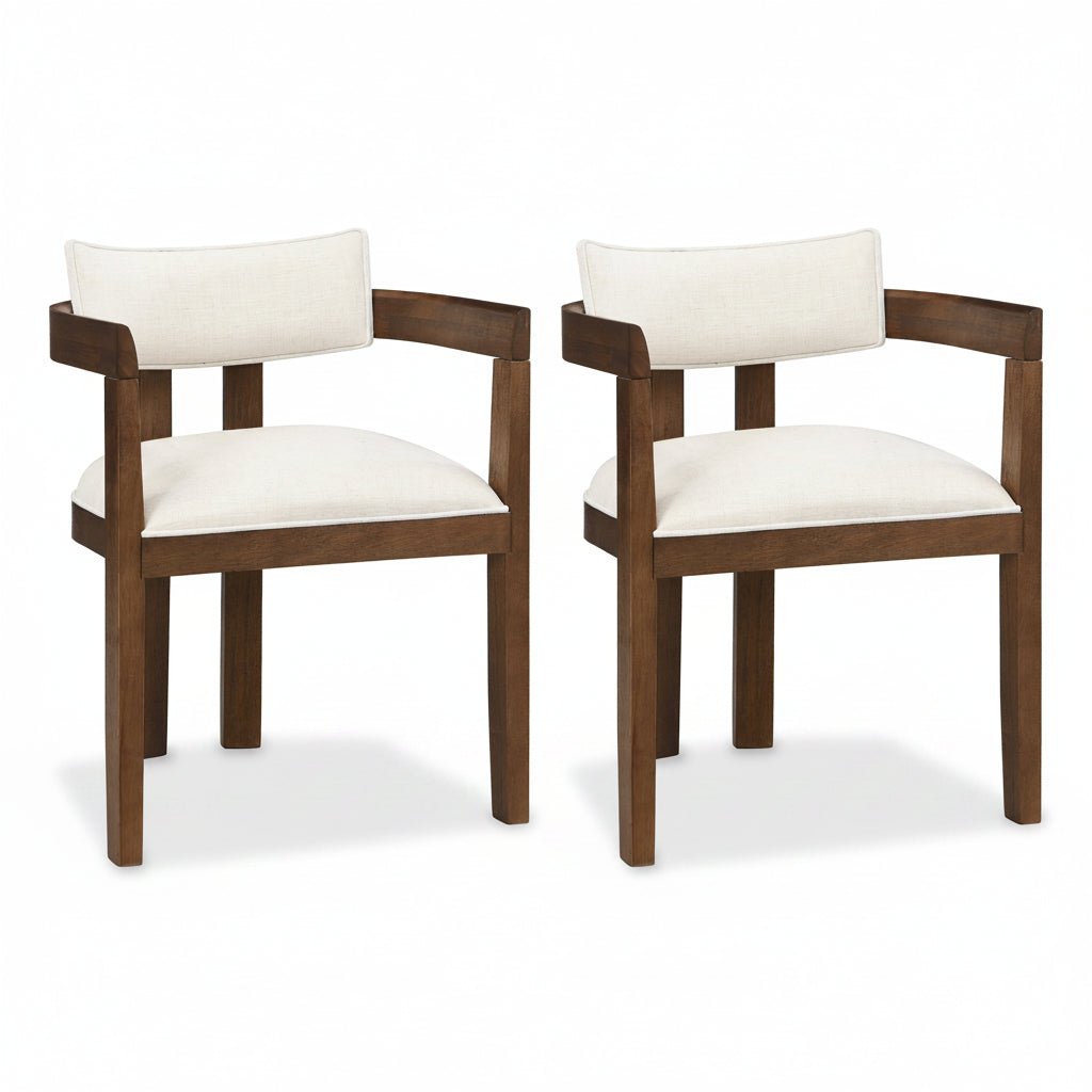 Noma – Solid Wood & Linen Dining Chair – Set of 2