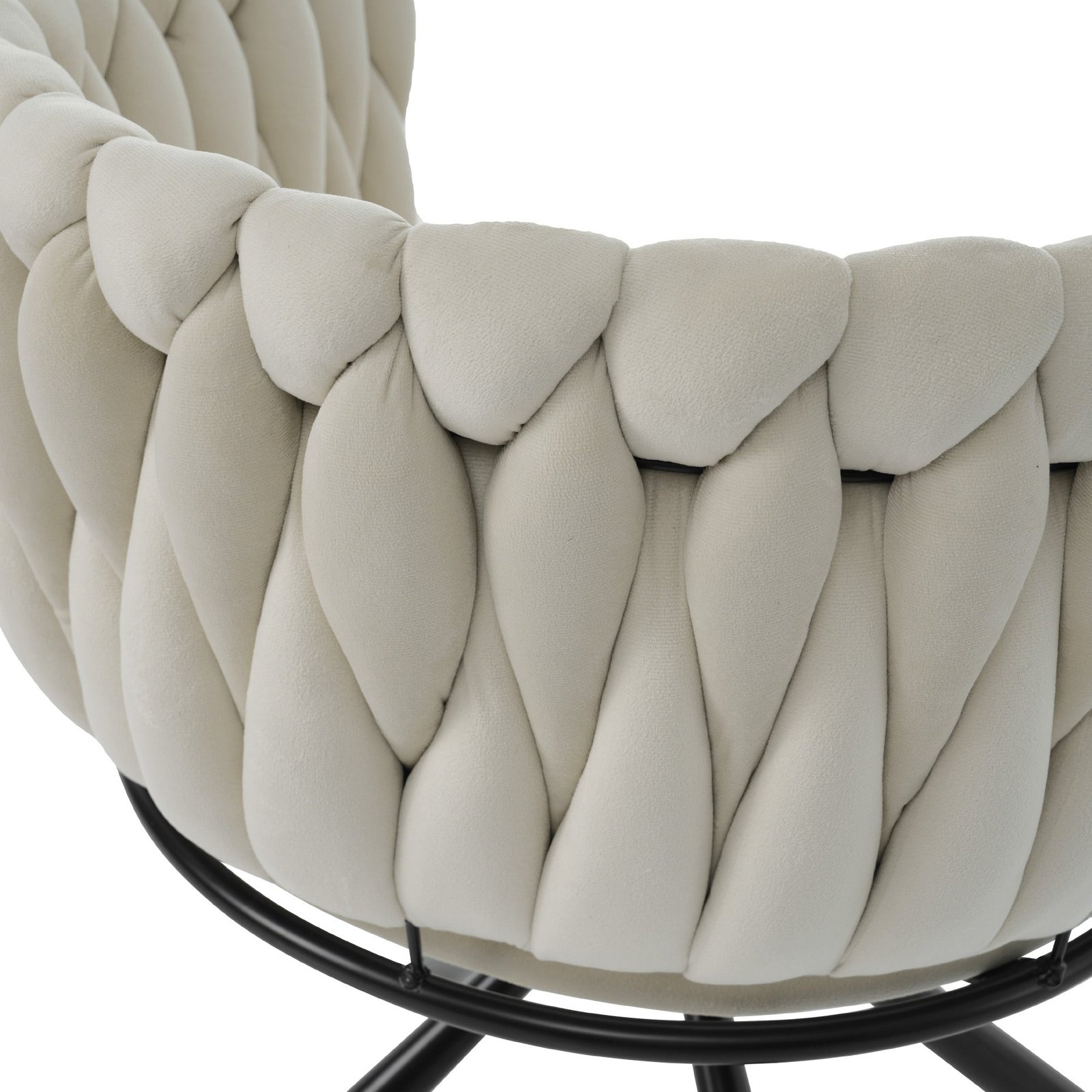 Oria – Modern Swivel Velvet Beige Chair – Set of 2