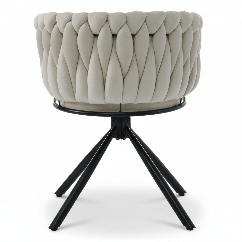Oria – Modern Swivel Velvet Beige Chair – Set of 2