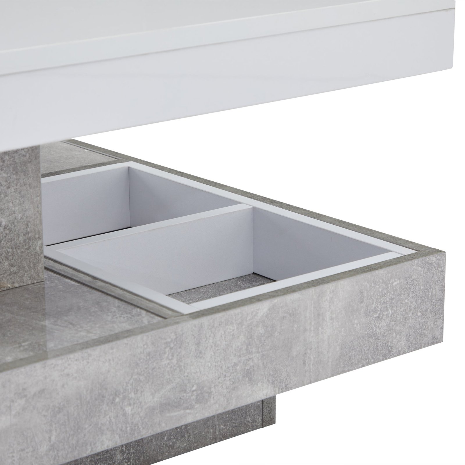 Oria – Swivelling Grey Marble Coffee Table with Storage