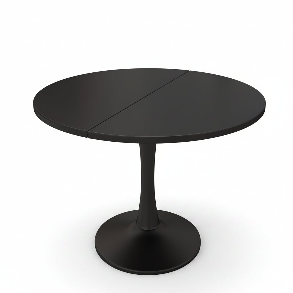 Sora – Extendable Oval Dining Table 4–6 People Black 100/140*100*75cm