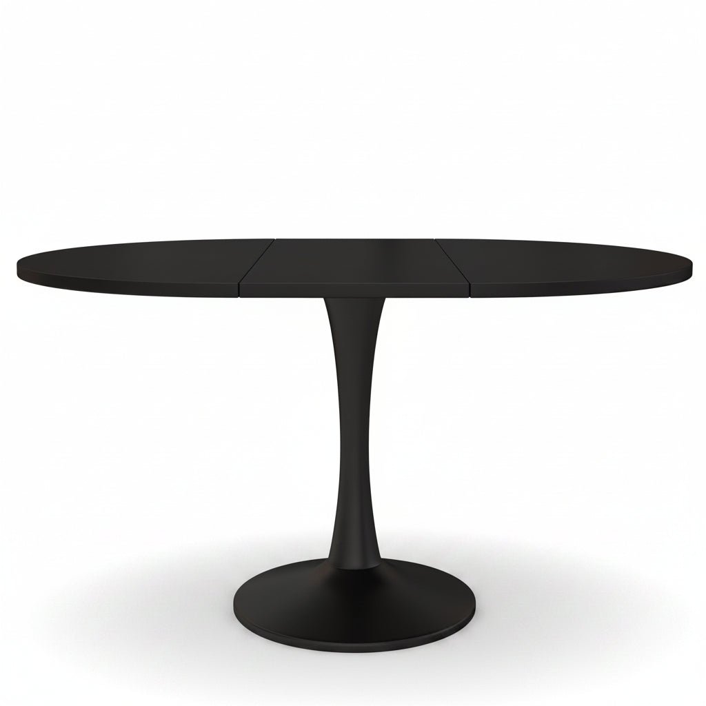 Sora – Extendable Oval Dining Table 4–6 People Black 100/140*100*75cm