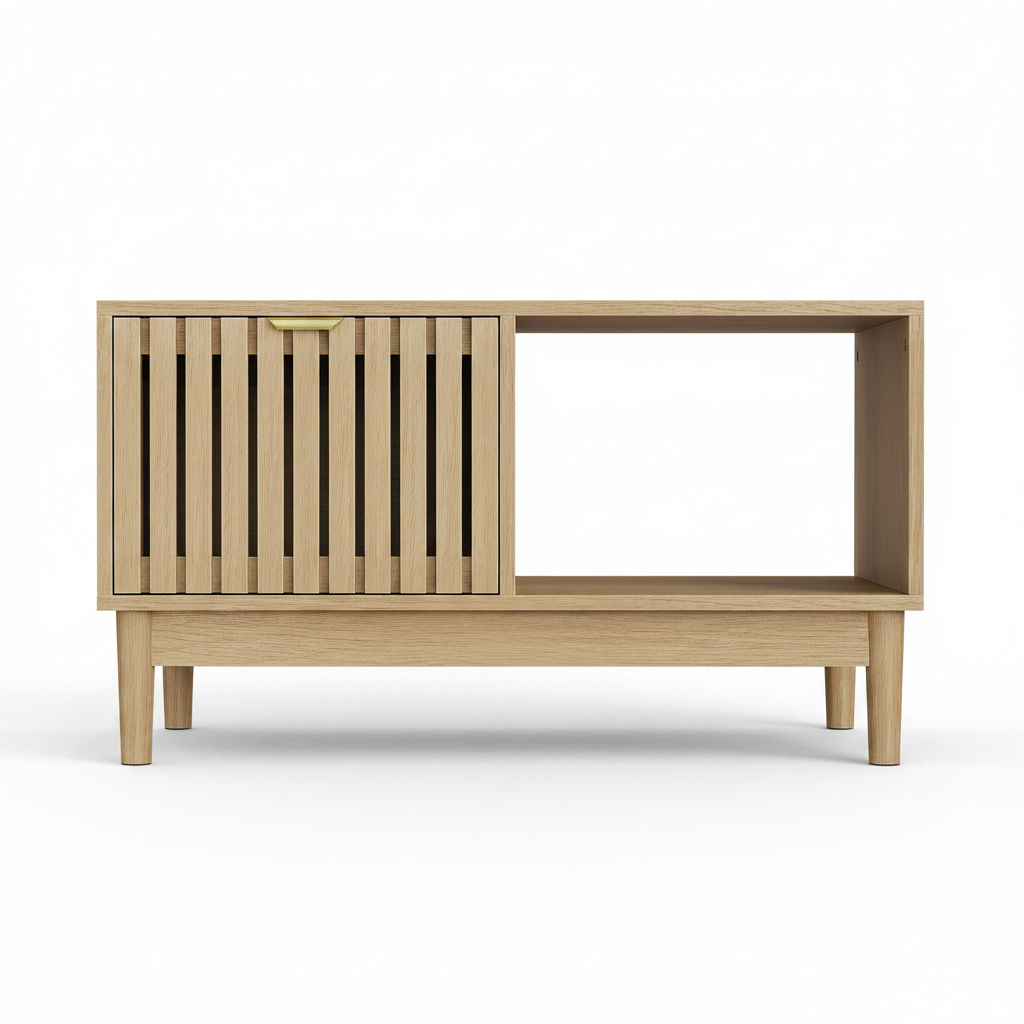 Noma – Scandinavian Coffee Table with Storage in Light Wood