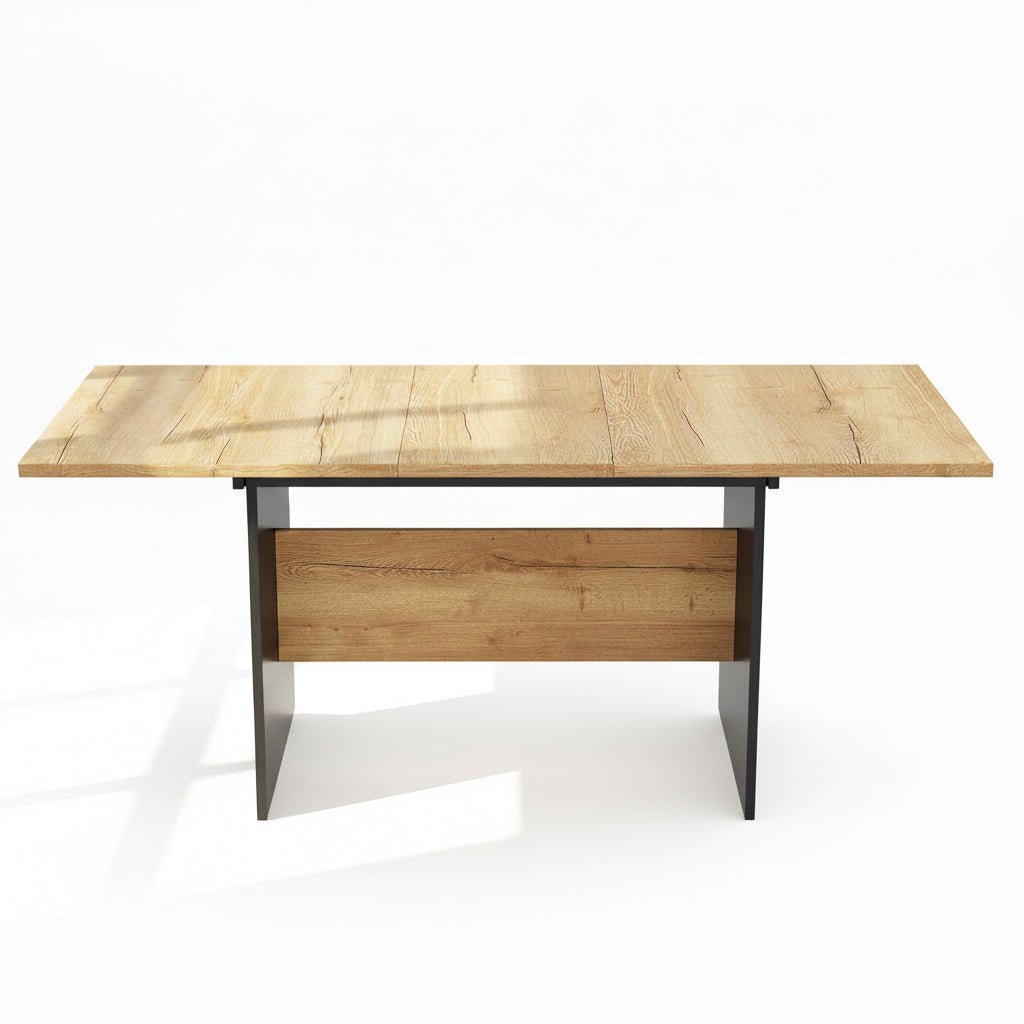Sora – Extendable Oval Dining Table for 6-8 People in Black Walnut, 140-180*80cm