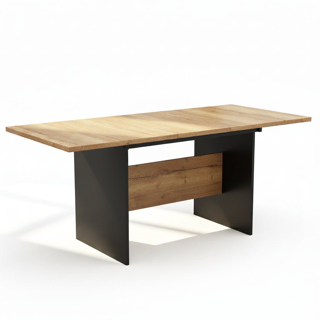 Sora – Extendable Oval Dining Table for 6-8 People in Black Walnut, 140-180*80cm