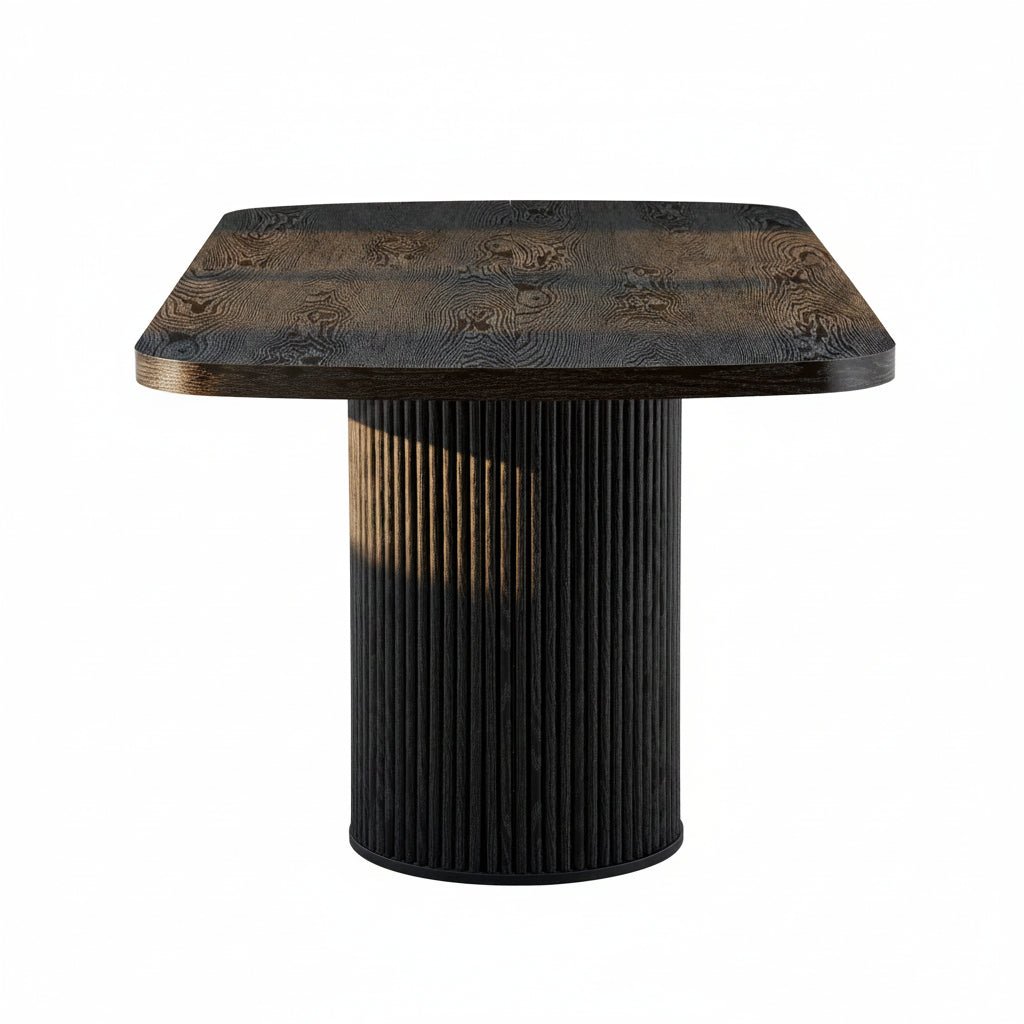 Oria – Organic Oval Dining Table 6–8 People Matte Black 180*90cm