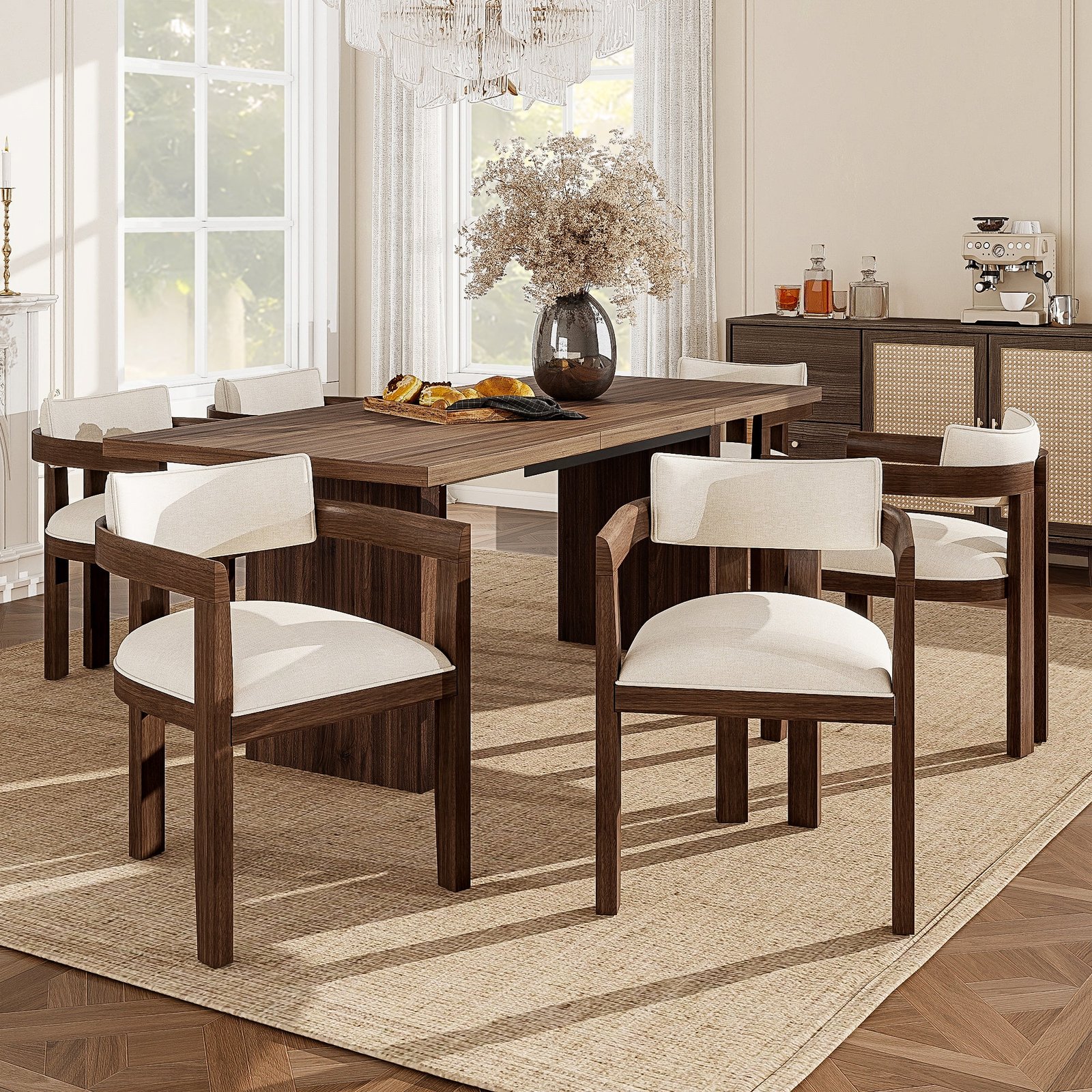 Noma – Solid Wood & Linen Dining Chair – Set of 2