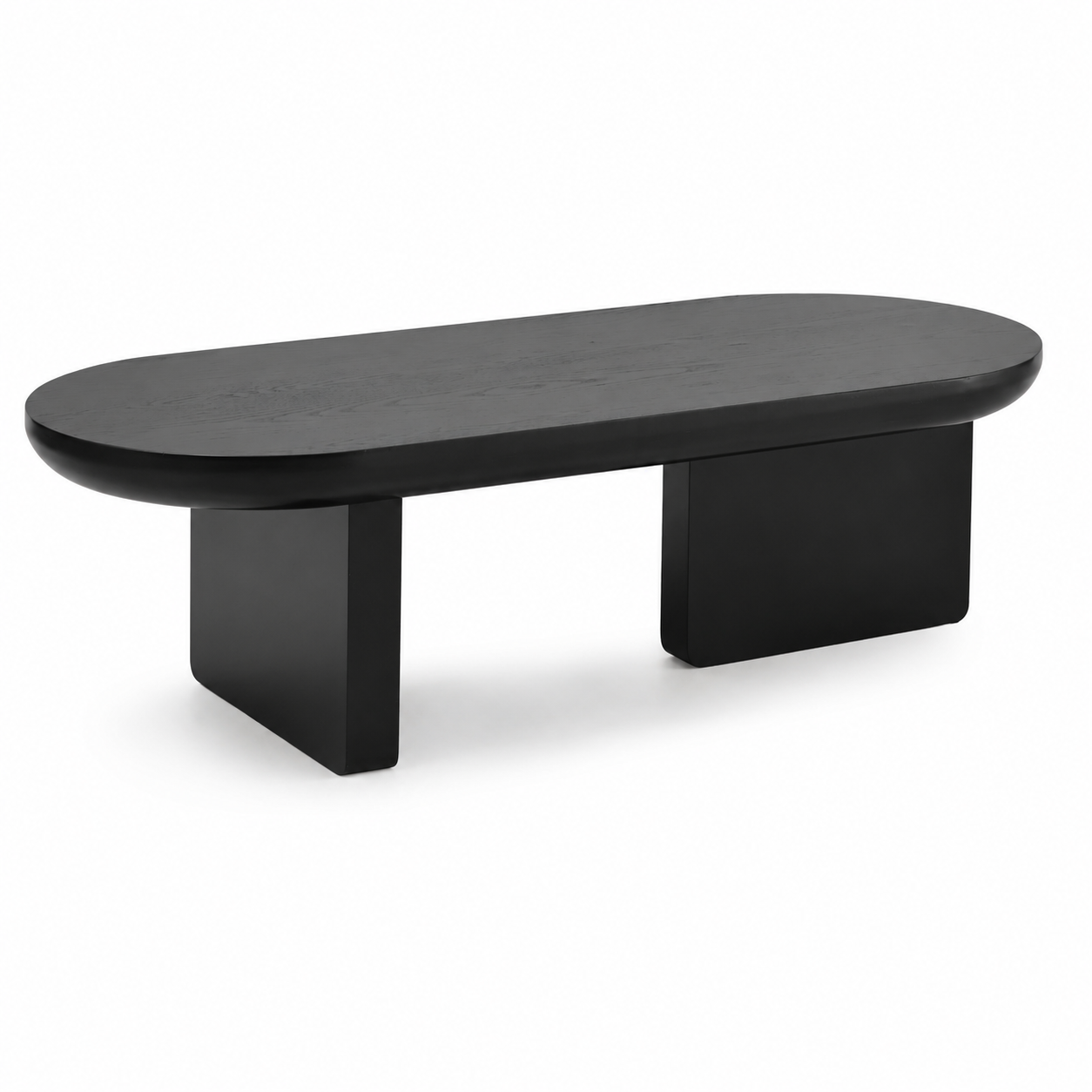 Oria – Black Oval MDF Coffee Table Minimalist Design – 120 cm