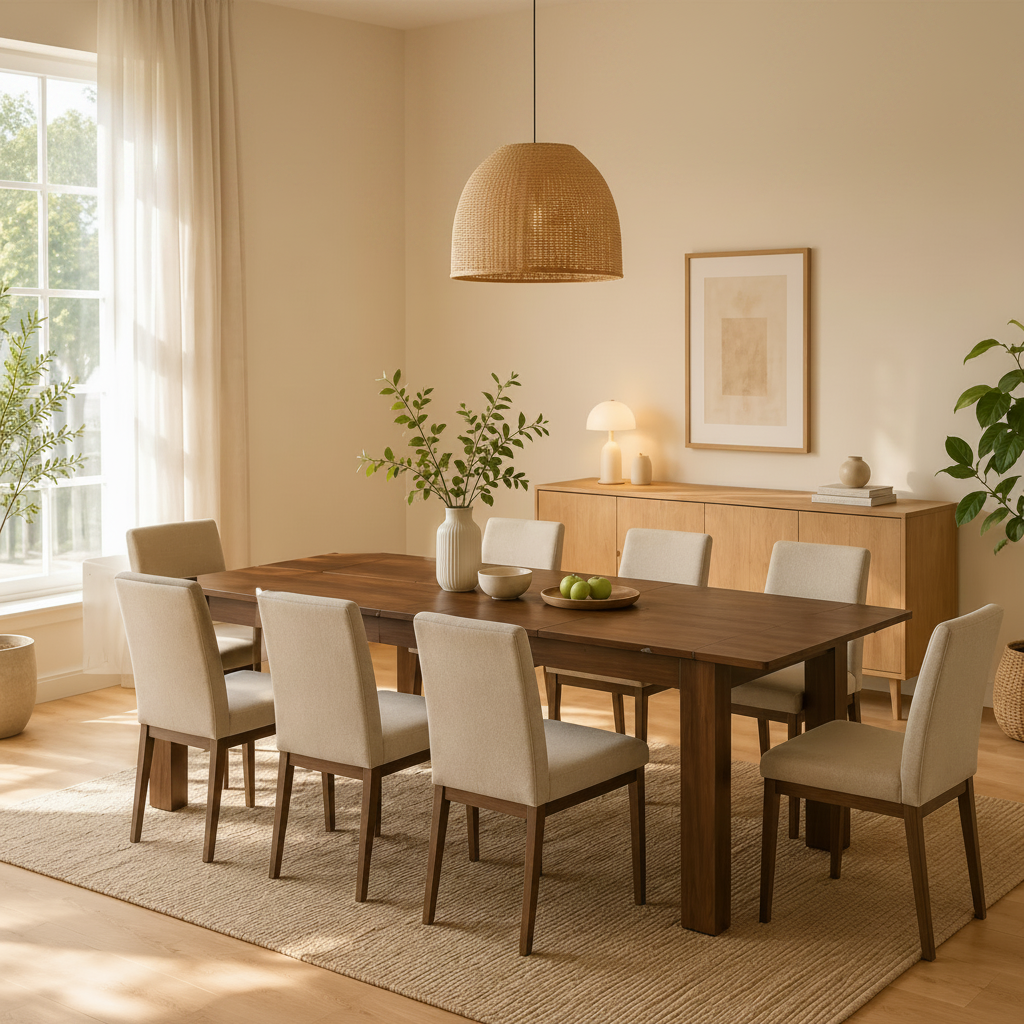 Vetra – Extendable 6–8 Seater Dining Table in Walnut 150-220*88.5cm