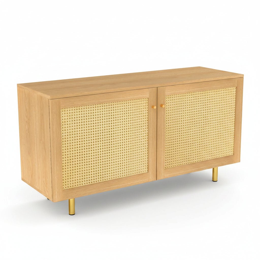 Noma – Light Wood & Cane Scandinavian Sideboard – 120 cm