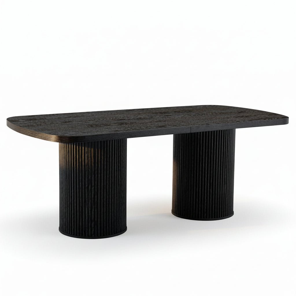 Oria – Organic Oval Dining Table 6–8 People Matte Black 180*90cm