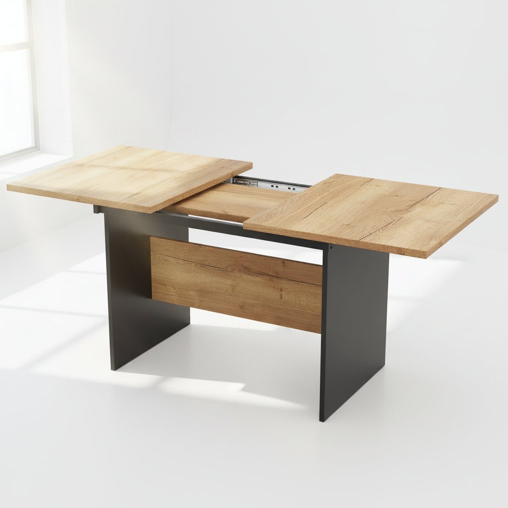 Sora – Extendable Oval Dining Table for 6-8 People in Black Walnut, 140-180*80cm